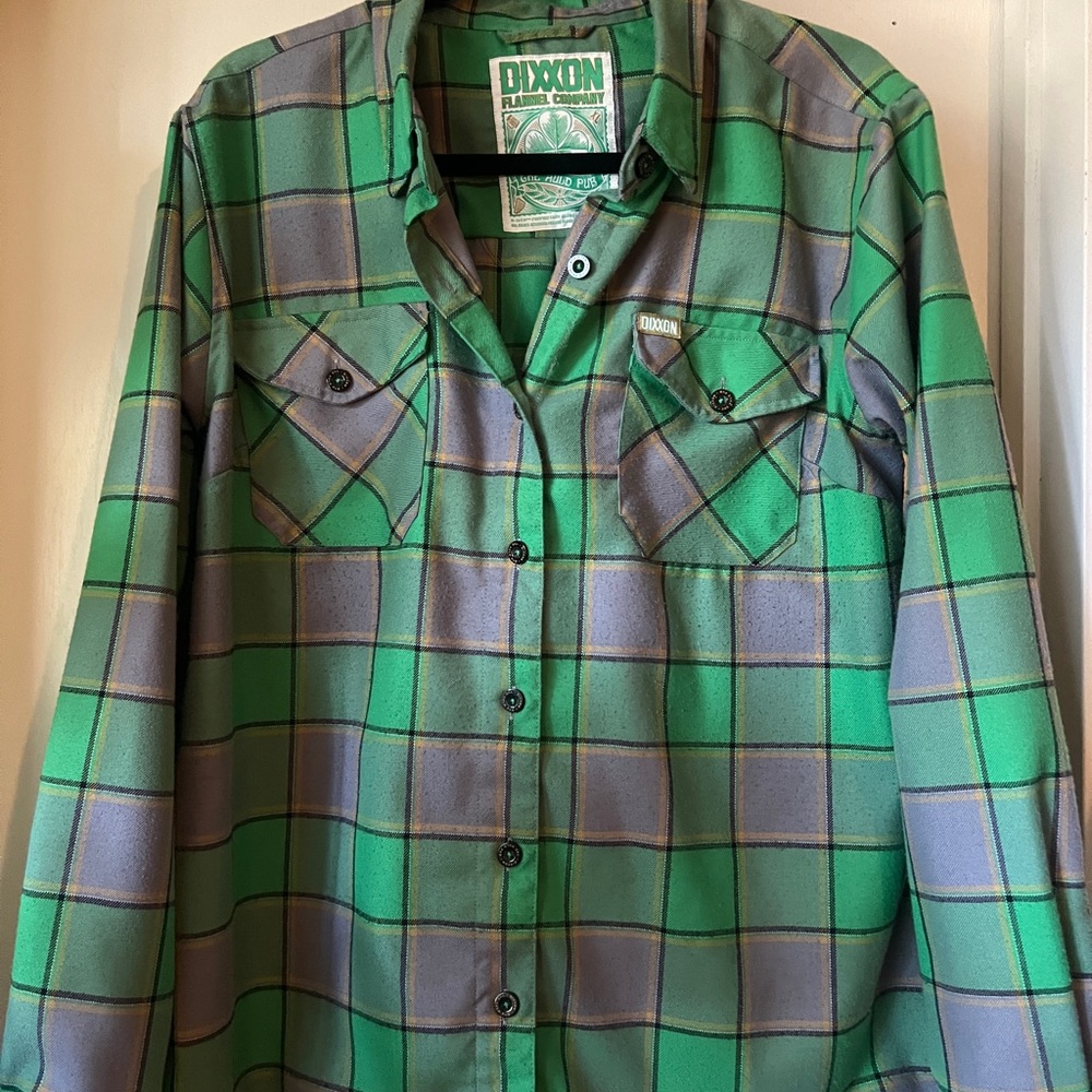Dixxon Green and Gray Plaid Shirt